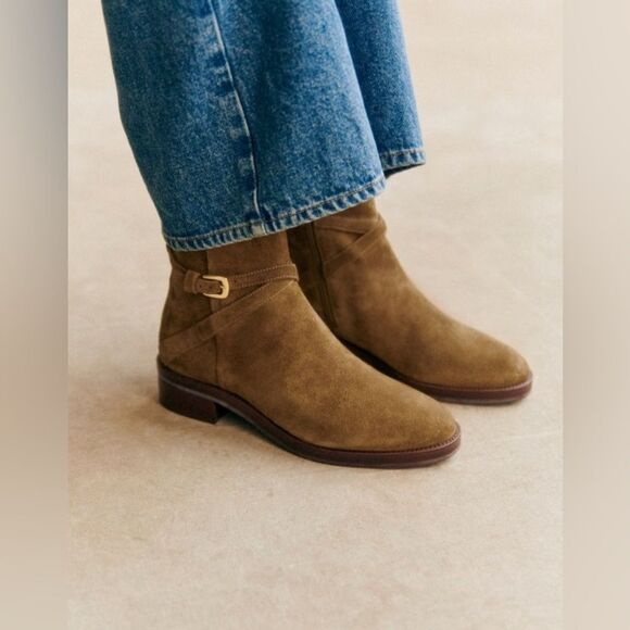 SEZANE ELOANE LOW BOOTS in Taupe - Picture 4 of 13